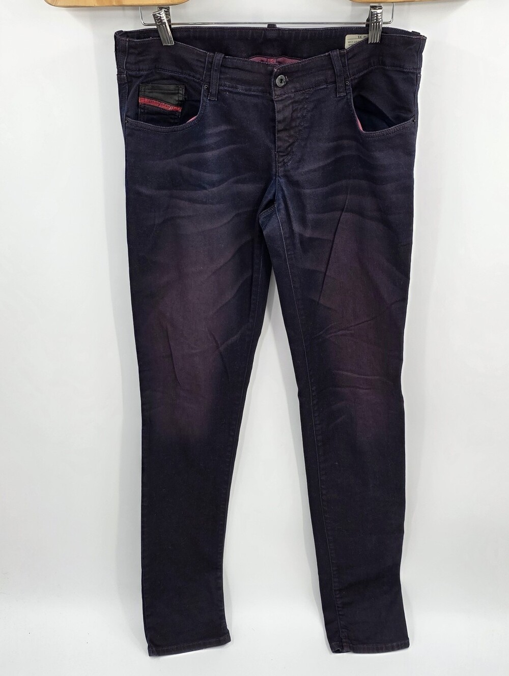 Diesel Jeans Women's 31 Grupee Super Slim Skinny Purple Denim